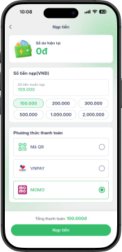 Nạp tiền từ Ví điện tử vào tài khoản Khách hàng.