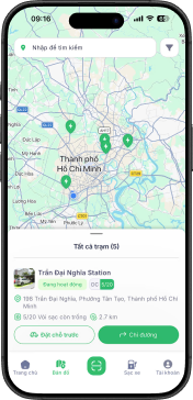 Tìm kiếm trạm sạc trên bản đồ